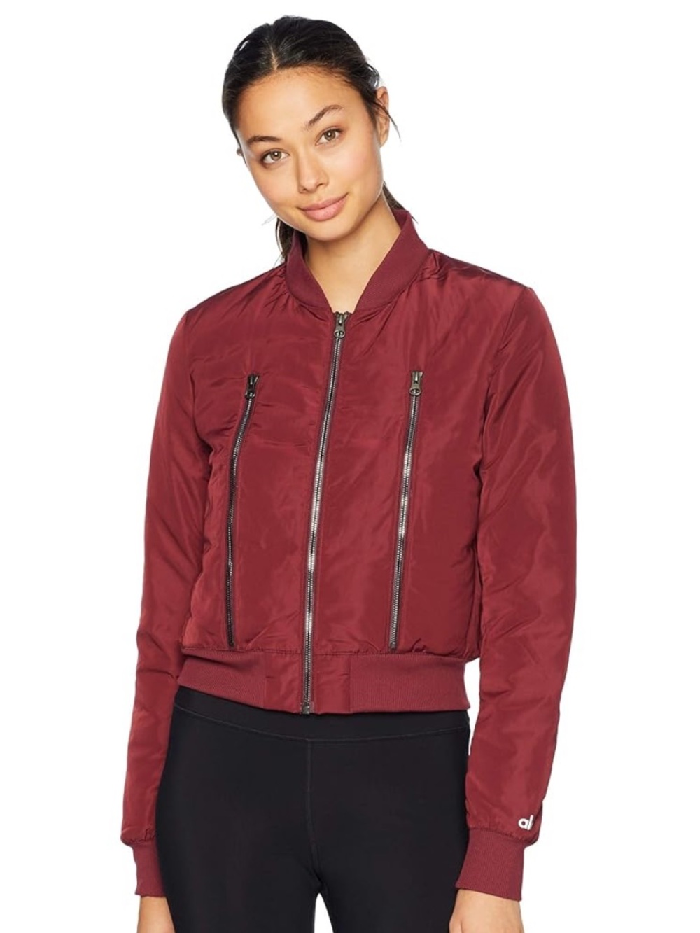 Alo Yoga Burgundy Jacket and Leggings Set Size M #Lux-G